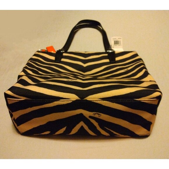 Coach Zebra Print Canvas Tote Purse K1380-F23283 Black and Tan - Picture 9 of 13